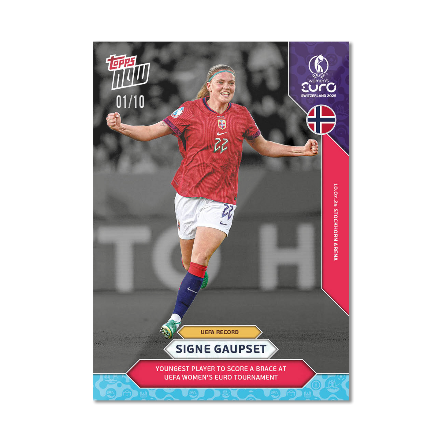 Signe Gaupset - UEFA Women’s EURO 2025™ Topps NOW®  - Card 15 - PR: 198