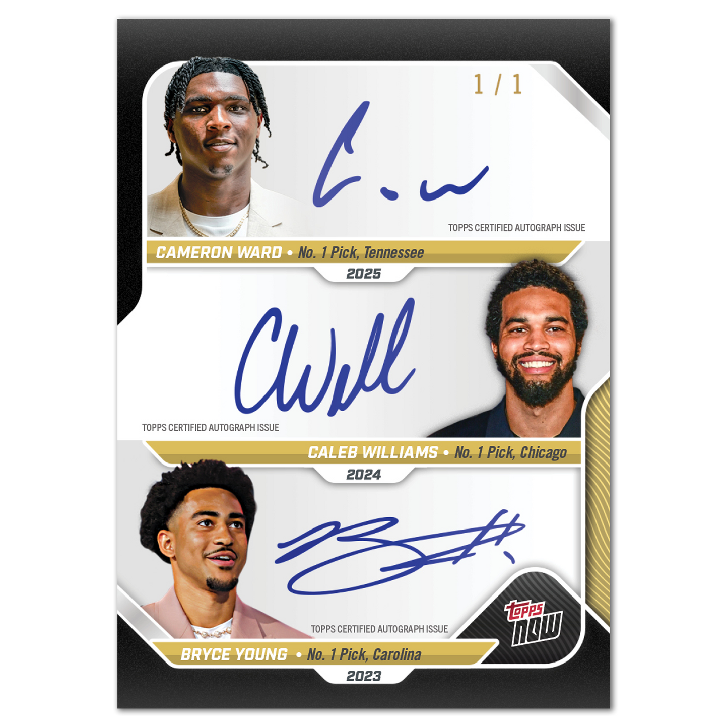 Cameron Ward - 2025 Topps NOW® Football - Card D-1 - LOOK FOR AUTOS AND TRIPLE AUTO - PR: 30,006