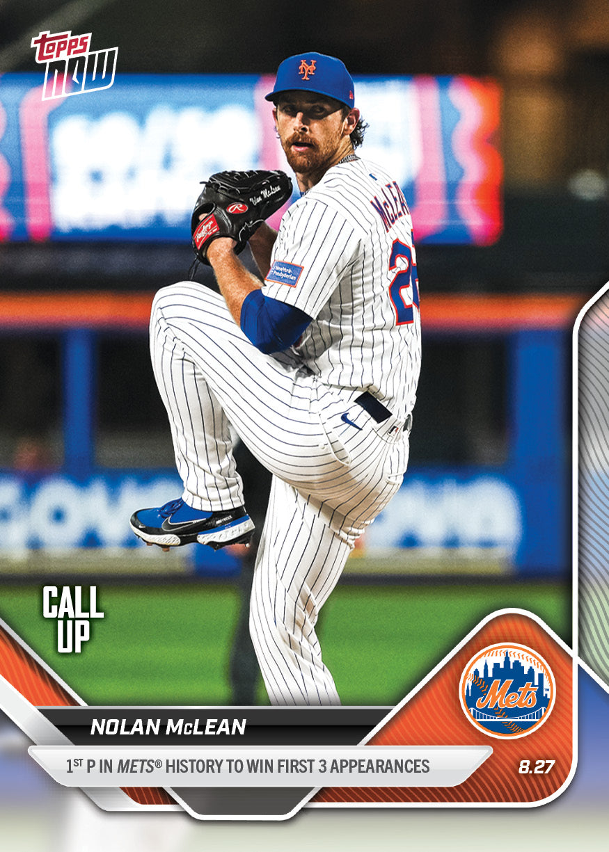 Nolan McLean - 2025 MLB Topps NOW® - Card 616 - PR: 3286