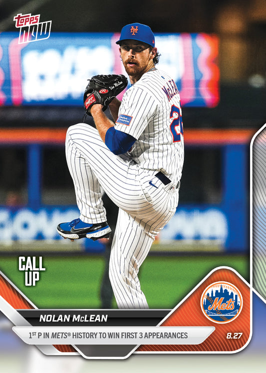 Nolan McLean - 2025 MLB Topps NOW® - Card 616 - PR: 3286