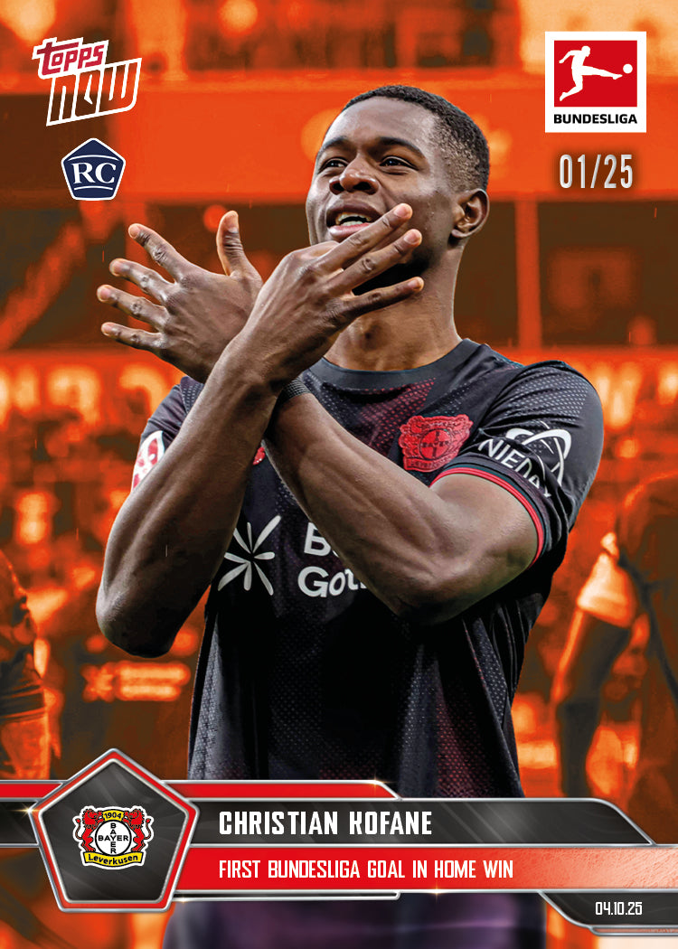 Christian Kofane - 2025-26 Bundesliga Topps NOW® - Card 38 - PR: 387