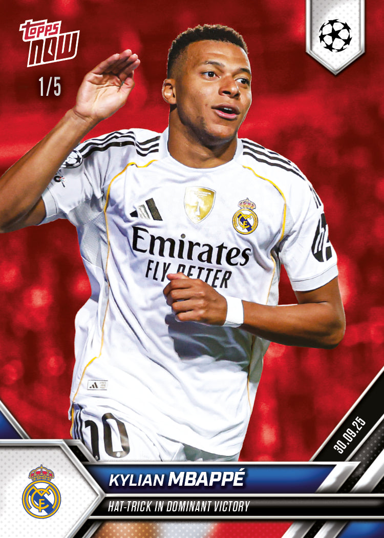 Kylian Mbappé - 2025-26 UCL Topps NOW® - Card 24 - PR: 1143