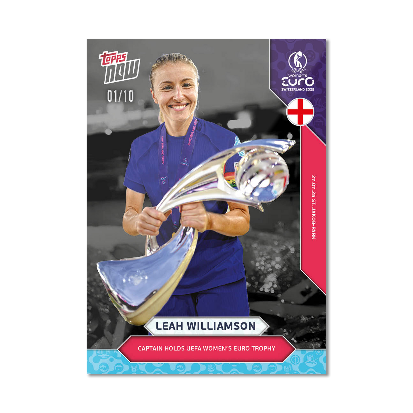 Leah Williamson - UEFA Women’s EURO 2025™ Topps NOW® - Card 27 - LOOK FOR AUTO - PR: 915