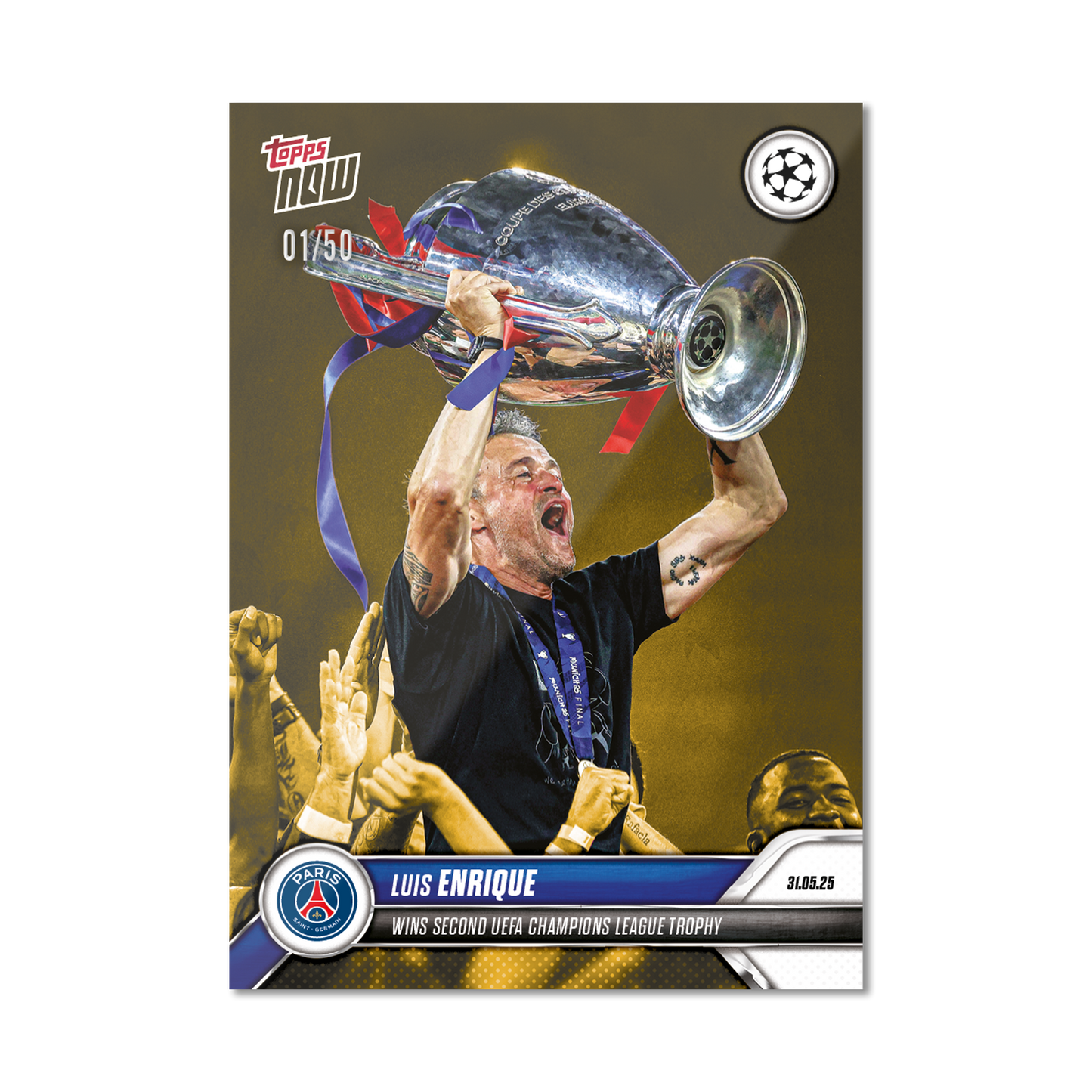 Luis Enrique - 2024-25 UCL Topps NOW® - Card 161 - LOOK FOR AUTO - PR: 1221