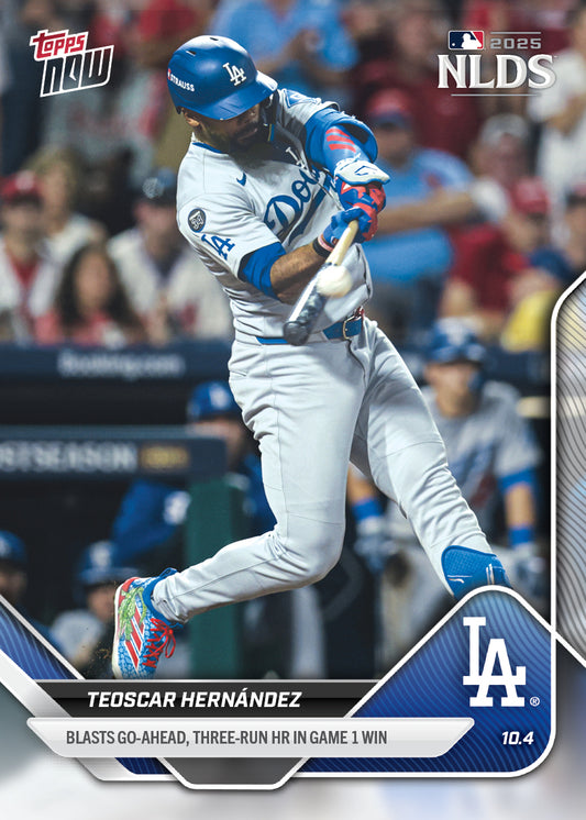 Teoscar Hernández - 2025 MLB Topps NOW® - Card 822 - PR: 1308