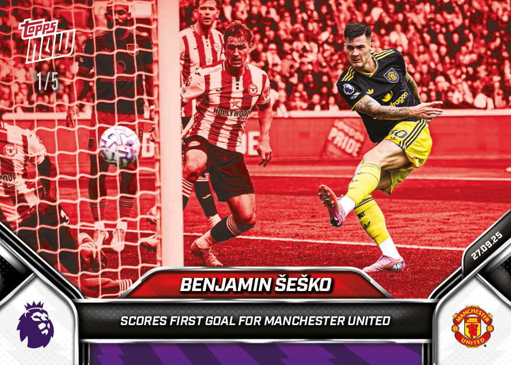 Benjamin Šeško - 2025-26 Premier League Topps NOW® - Card 25 - PR: 552