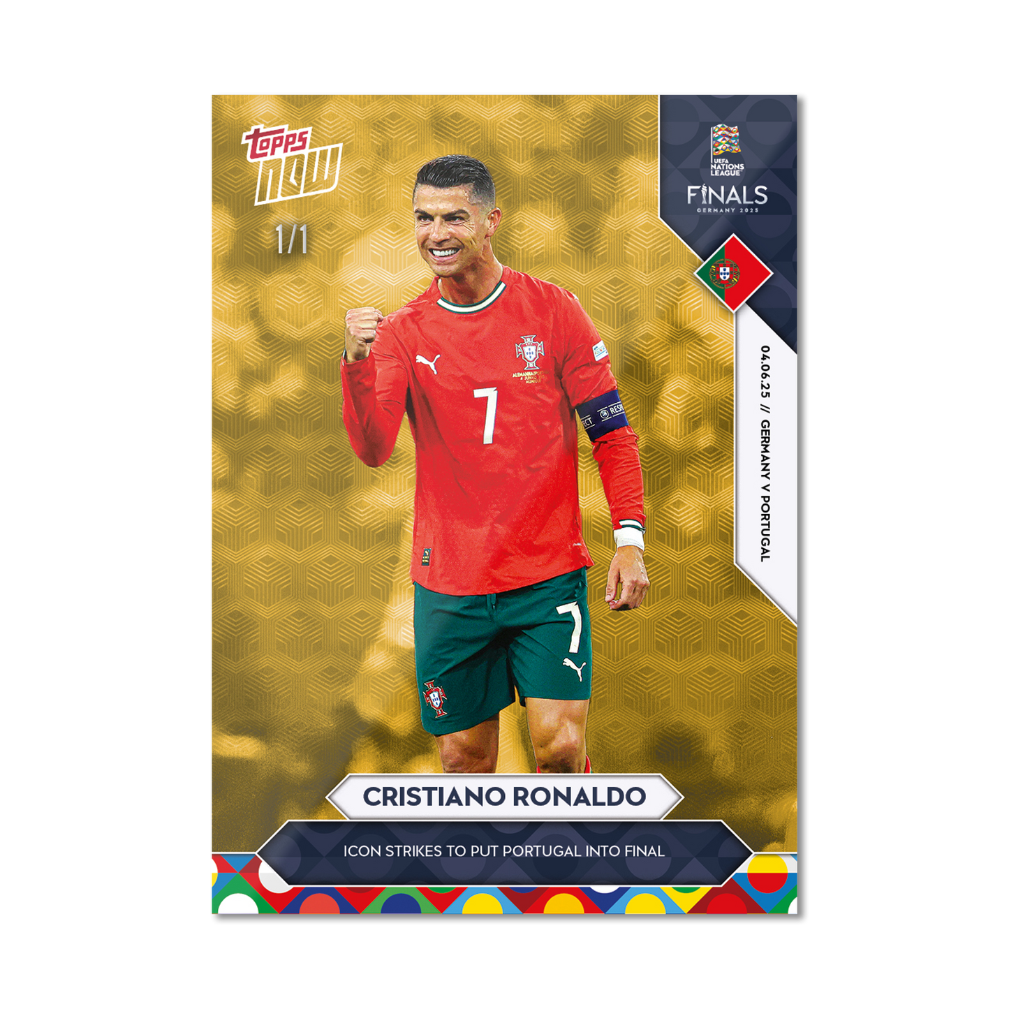 Cristiano Ronaldo - 2025 UEFA Nations League Topps NOW® - Card 1 - PR: 8040
