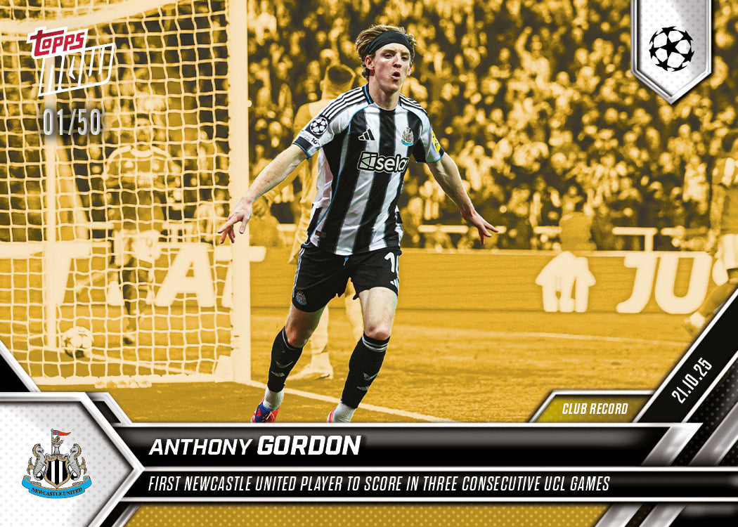 Anthony Gordon - 2025-26 UCL Topps NOW® - Card 35 - PR: 294