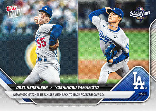 Orel Hershiser/Yoshinobu Yamamoto - 2025 MLB Topps NOW® - Card 902 - PR: 12776