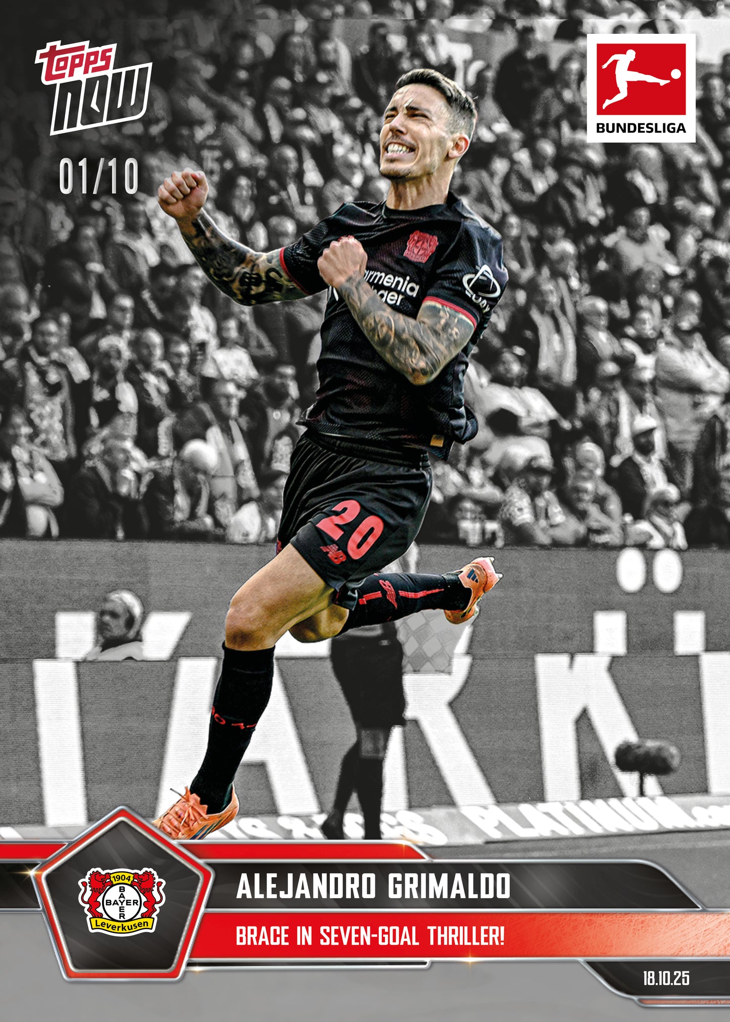 Alejandro Grimaldo - 2025-26 Bundesliga Topps NOW® - Card 42 - PR: 115