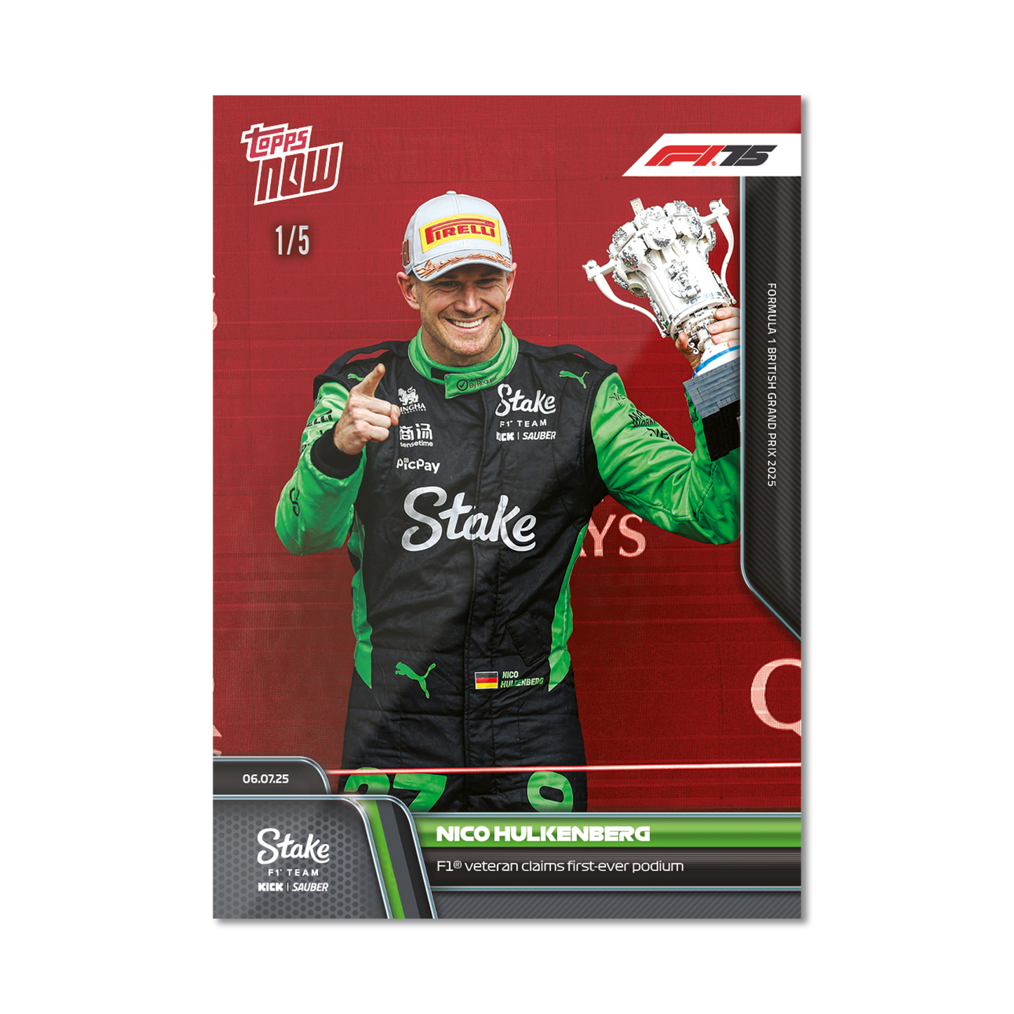Nico Hulkenberg - 2025 Formula 1® Topps NOW® - Card 51 - PR: 4055
