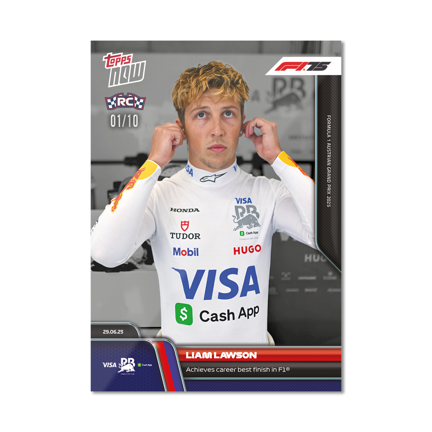 Liam Lawson - 2025 Formula 1® Topps NOW® - Card 49 - PR: 798