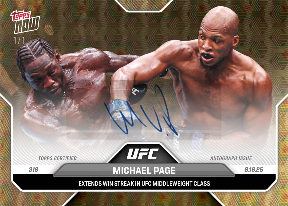 Michael Page - 2025 UFC Topps NOW® - Card 25 - LOOK FOR AUTOS - PR: 570