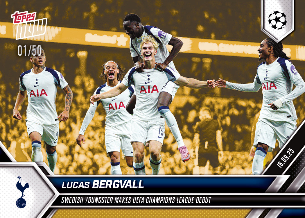 Lucas Bergvall - 2025-26 UCL Topps NOW® Card 11 - PR: 528