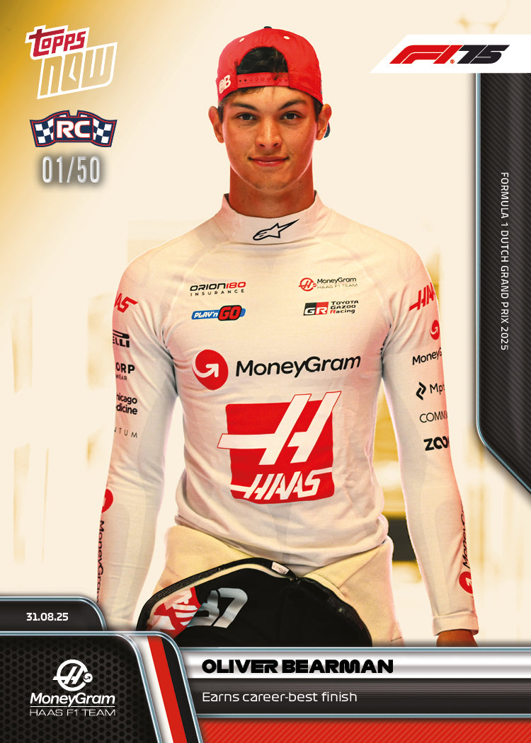 Oliver Bearman - 2025 Formula 1® Topps NOW® - Card 59 - PR: 2017