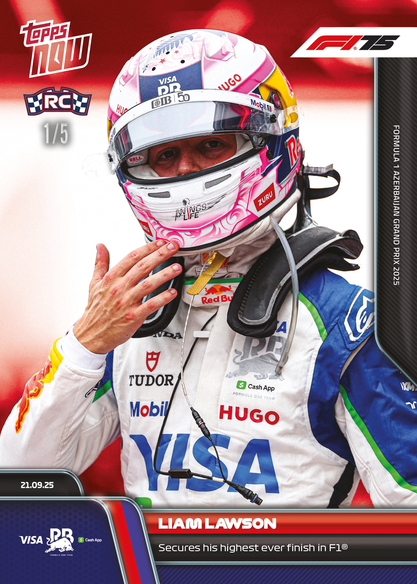 Liam Lawson - 2025 Formula 1® Topps NOW® - Card 65 - PR: 1059