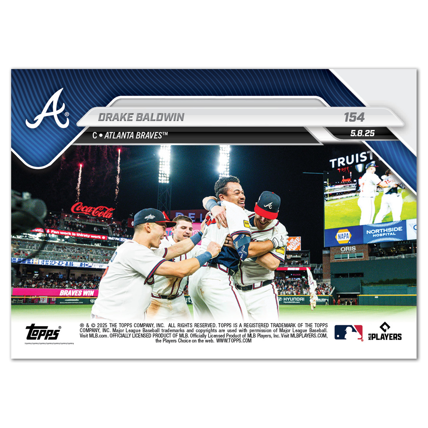 Drake Baldwin - 2025 MLB Topps NOW® - Card 154 - PR: 877