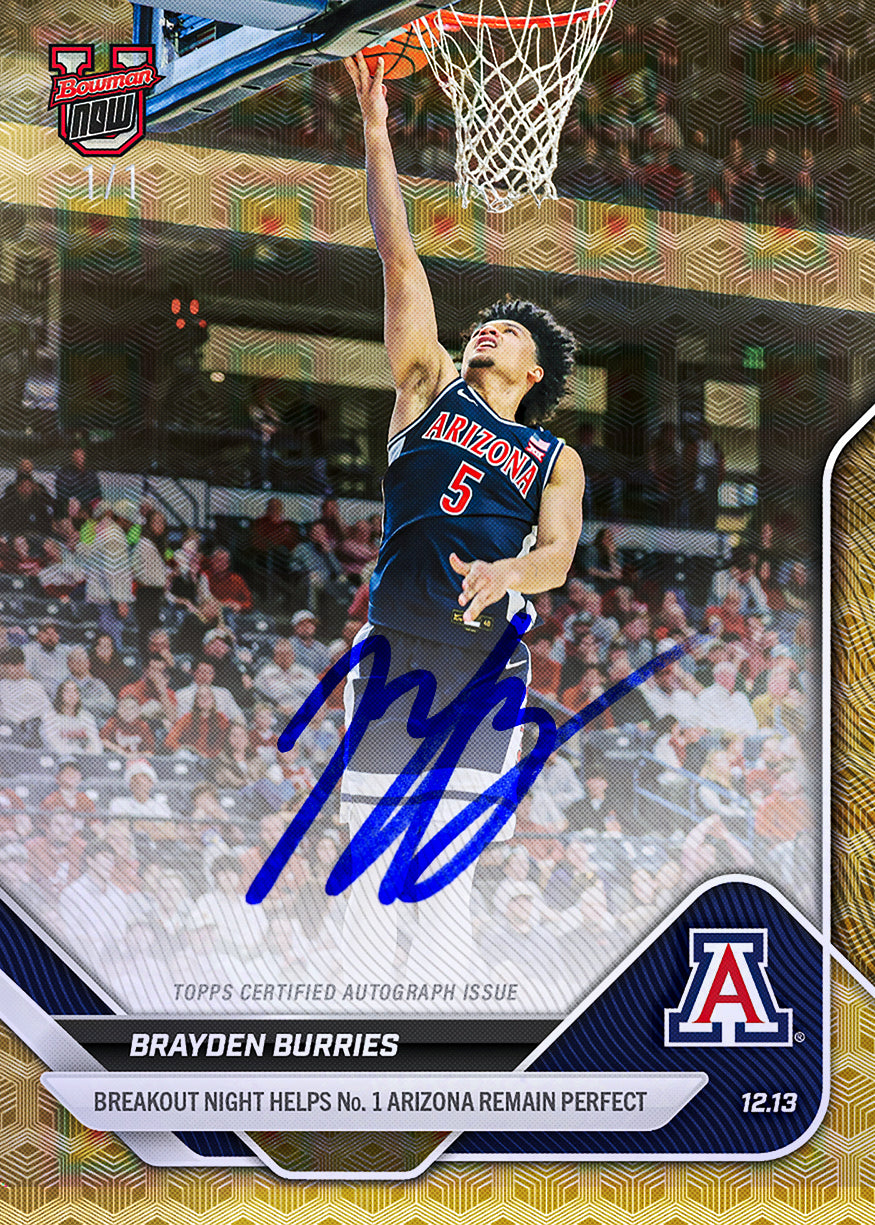 Brayden Burries - 2025-26 Bowman U NOW® Basketball - Card 32 - PR: 529