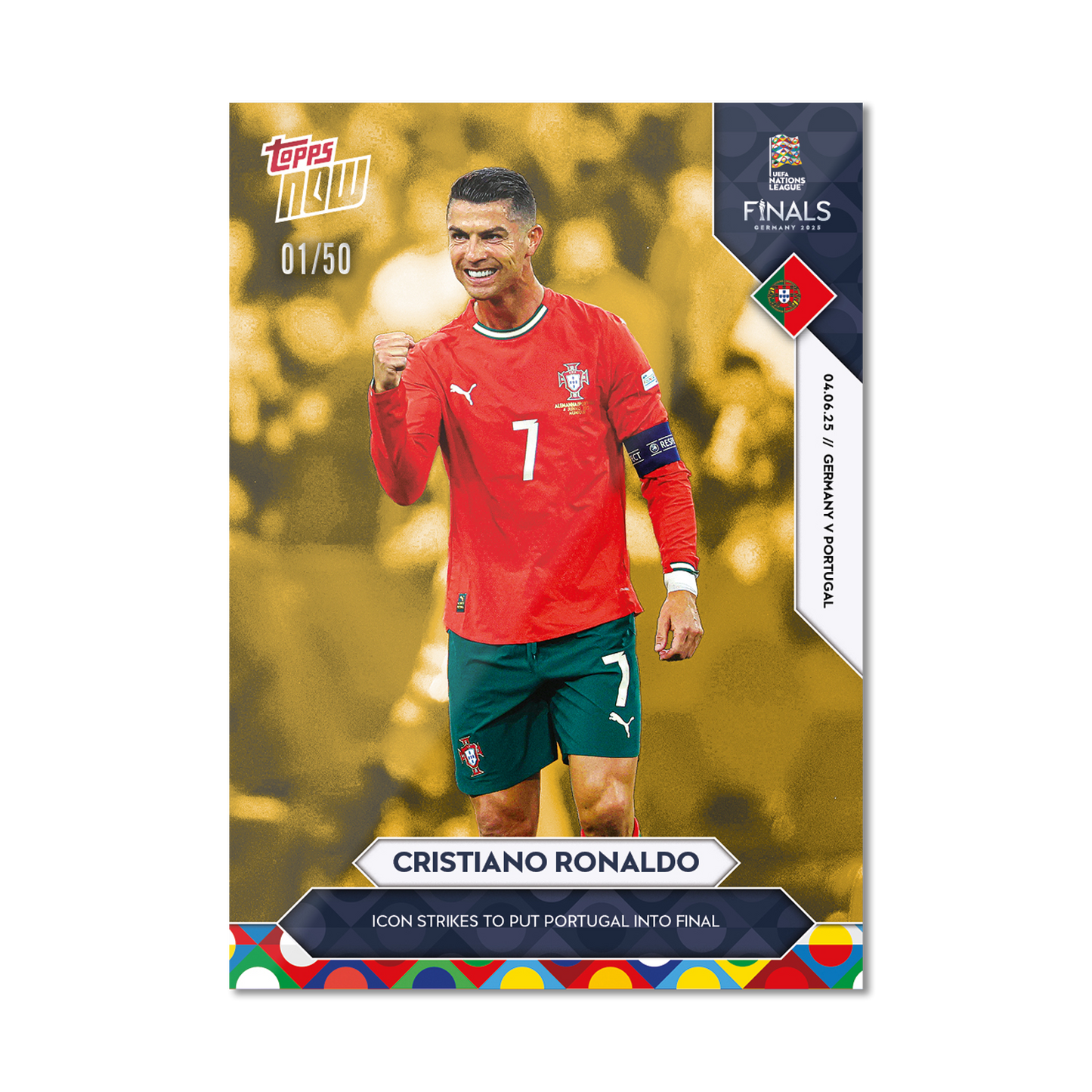 Cristiano Ronaldo - 2025 UEFA Nations League Topps NOW® - Card 1 - PR: 8040