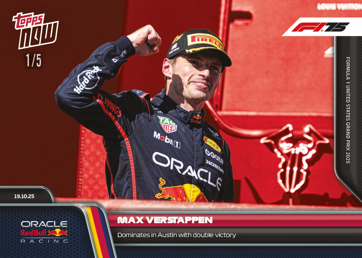 Max Verstappen - 2025 Formula 1® Topps NOW® - Card 71 - PR: 2325