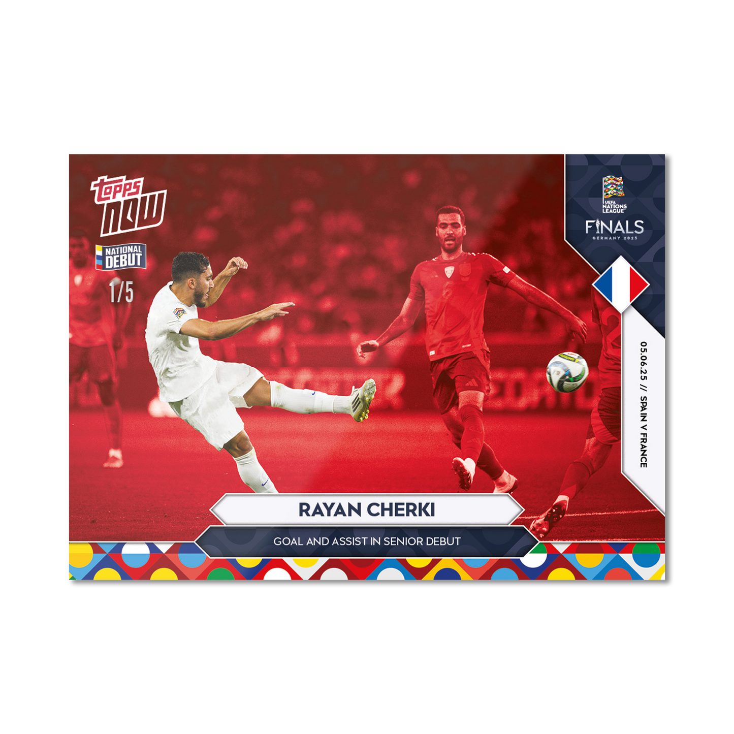 Rayan Cherki - 2025 UEFA Nations League Topps NOW® - Card 3 - PR: 324