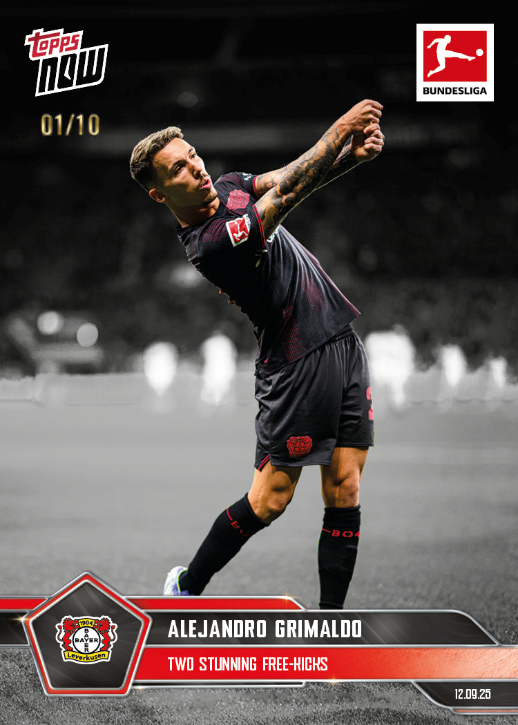 Alejandro Grimaldo - 2025-26 Bundesliga Topps NOW® - Card 17 - PR: 231