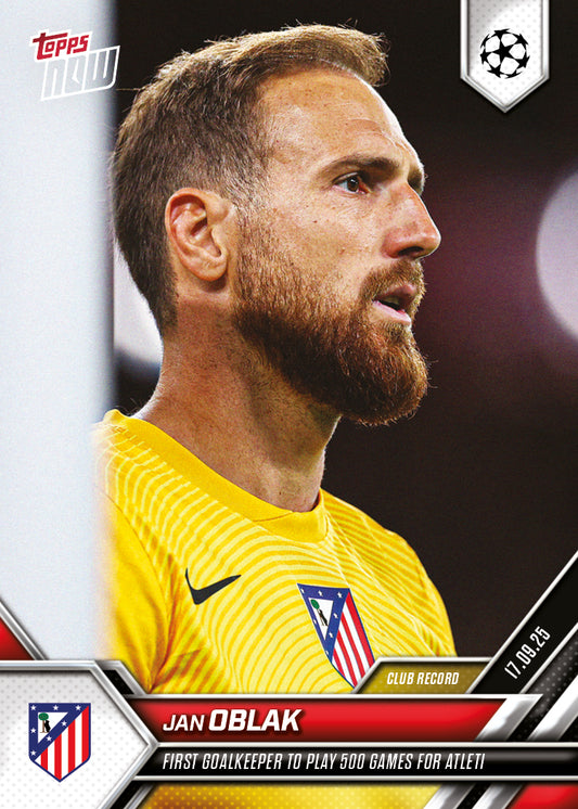 Jan Oblak - 2025-26 UCL Topps NOW® - Card 19 - PR: 201