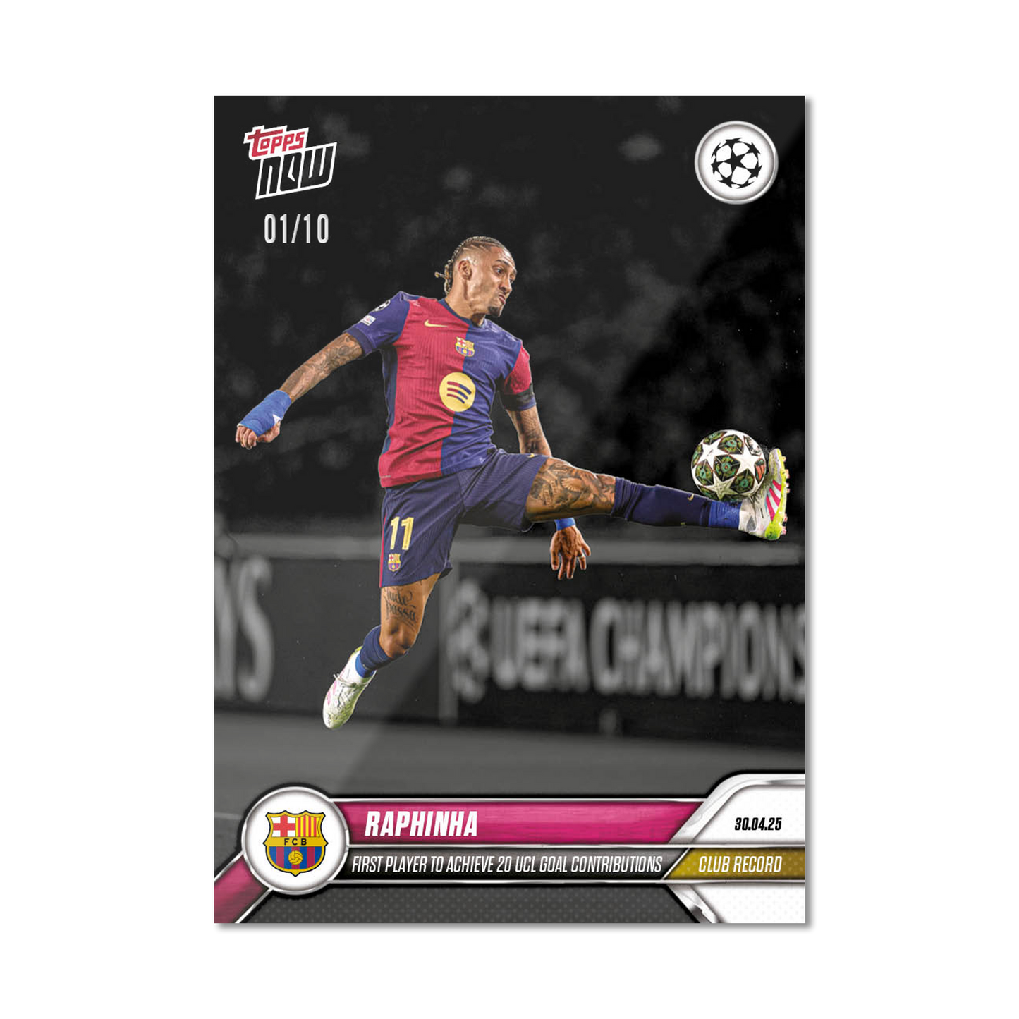 Raphinha - 2024-25 UCL Topps NOW® - Card 147 - PR: 856