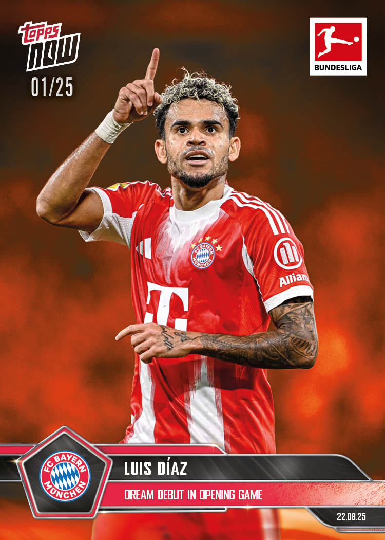 Luis Díaz - 2025-26 Bundesliga Topps NOW® - Card 5 - PR: 333