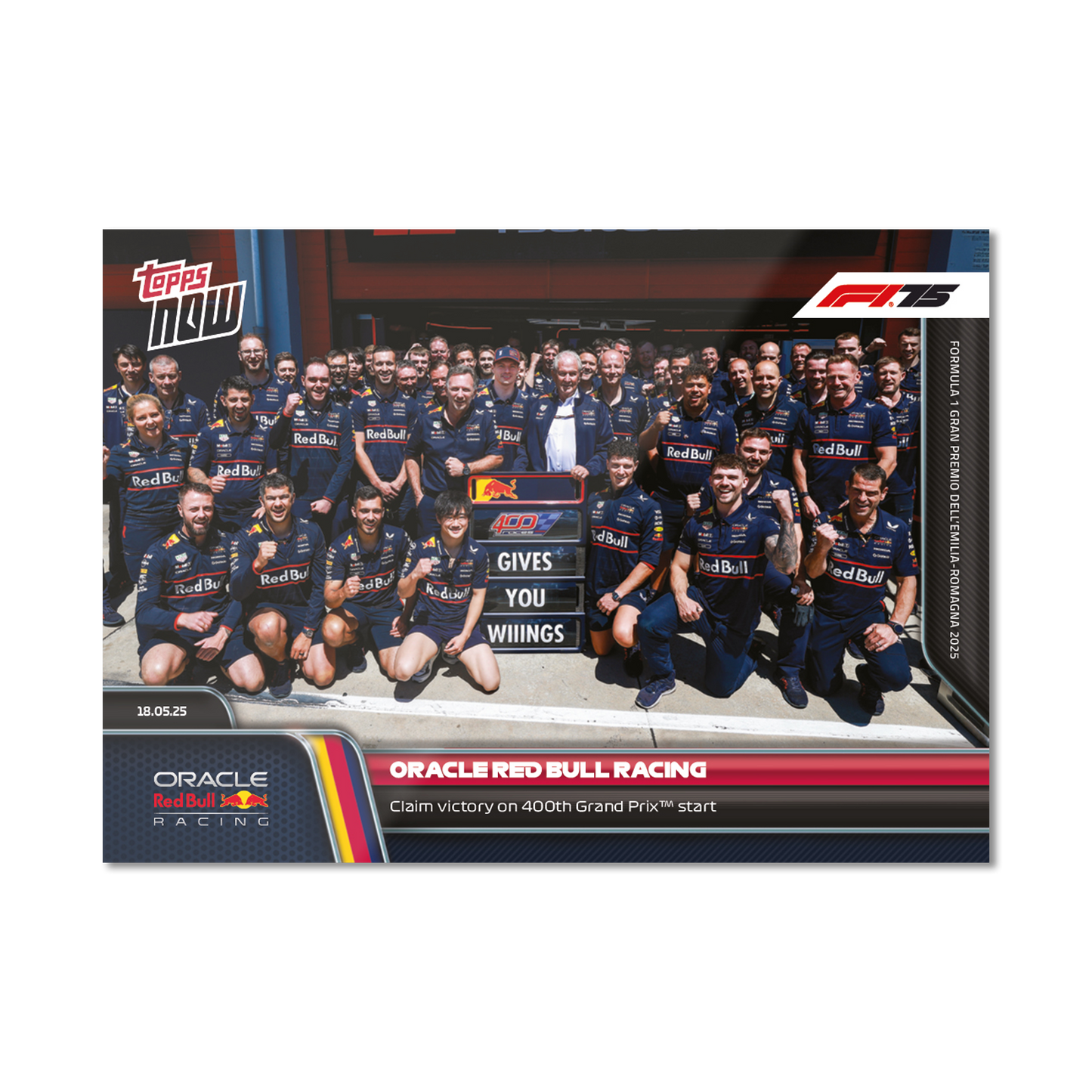 Oracle Red Bull Racing - 2025 Formula 1® Topps NOW® - Card 38 - PR: 1070