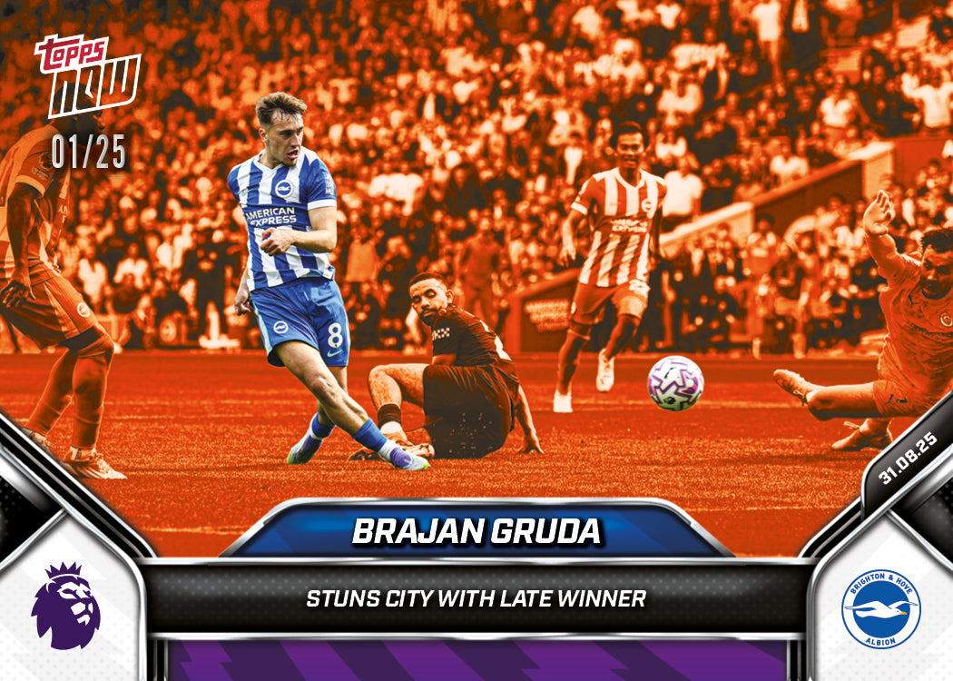 Brajan Gruda - 2025-26 Premier League Topps NOW® - Card 14 - PR: 281