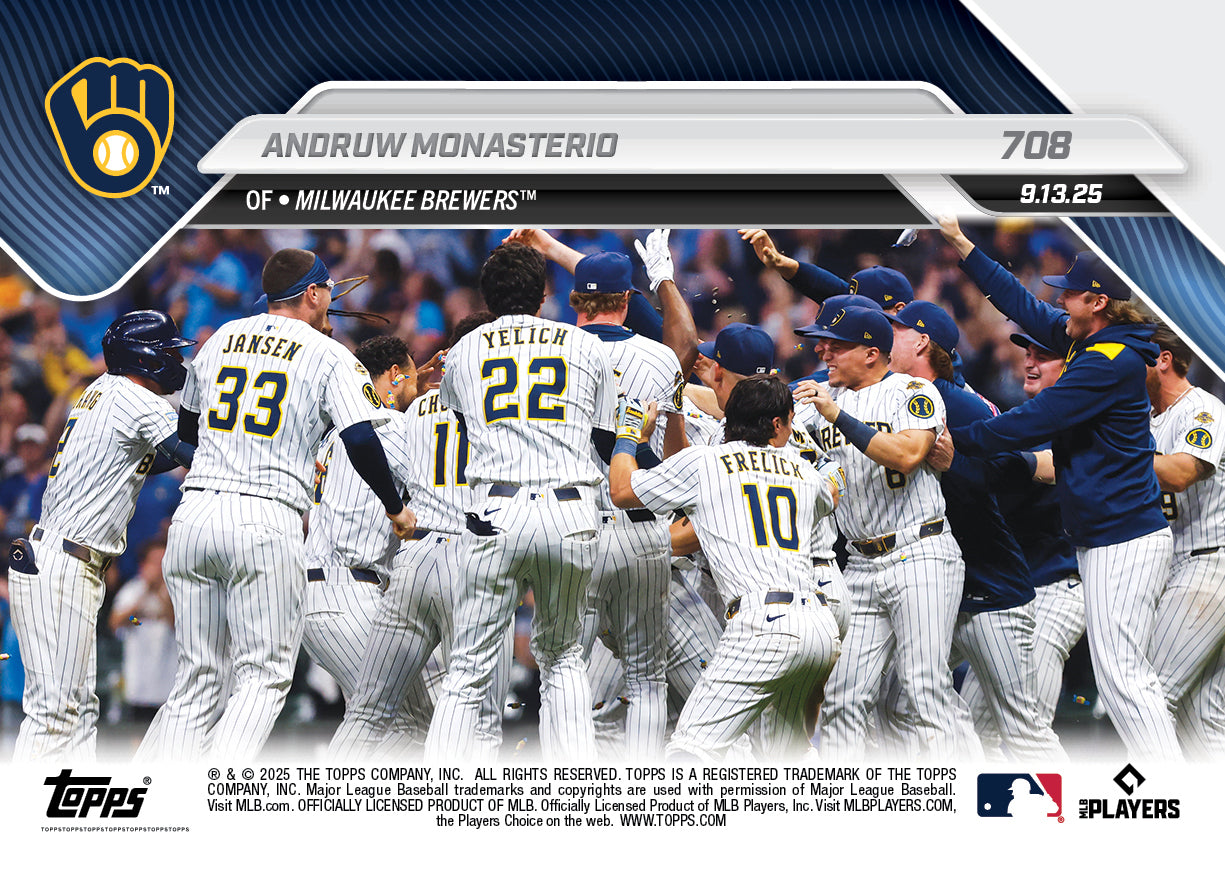 Andruw Monasterio - 2025 MLB Topps NOW® - Card 708 - PR: 529