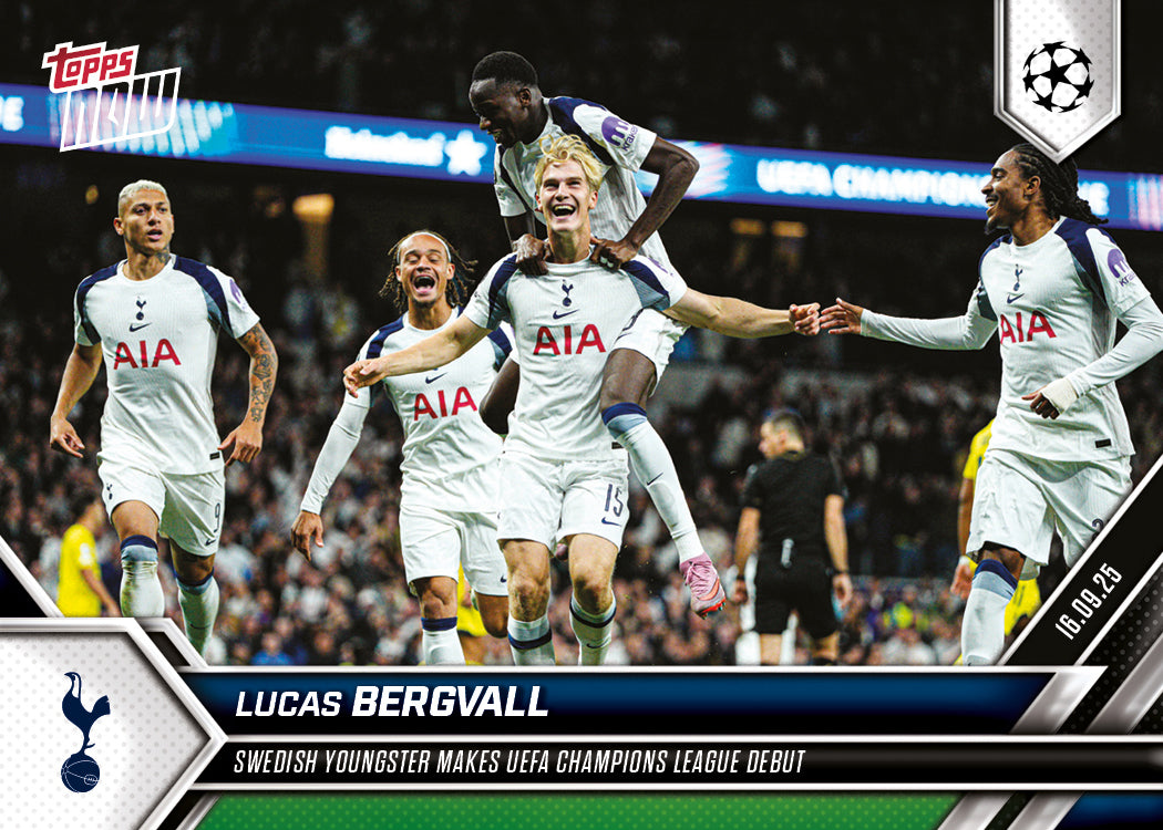 Lucas Bergvall - 2025-26 UCL Topps NOW® Card 11 - PR: 528