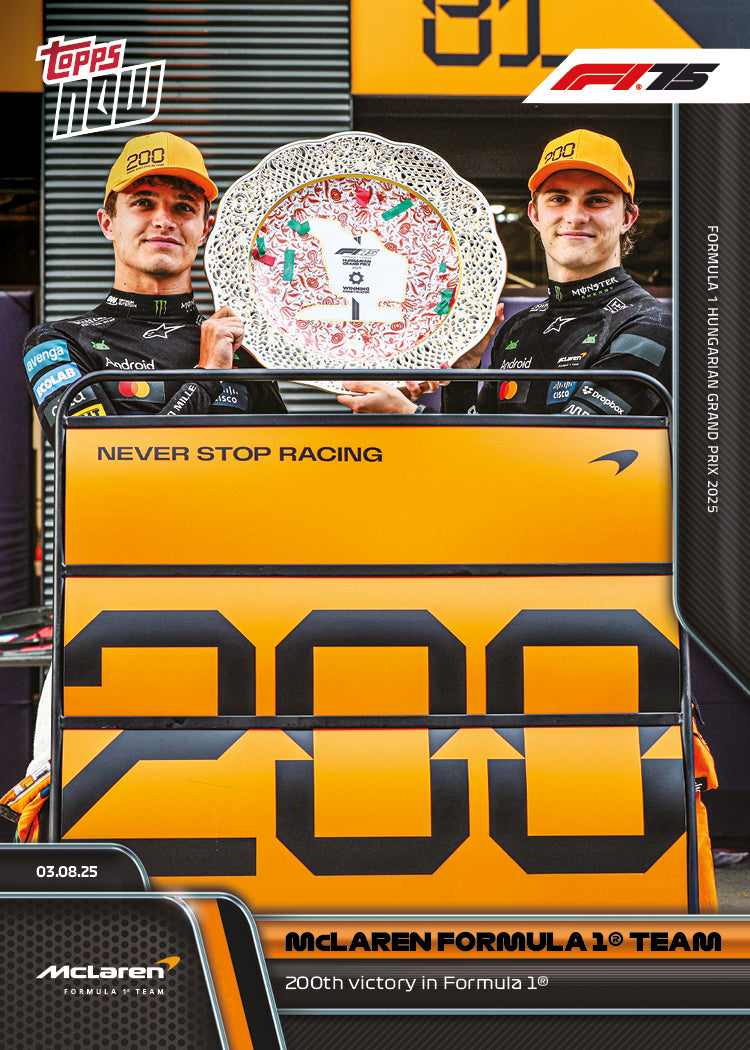 McLaren Formula 1® Team - 2025 Formula 1® Topps NOW® - Card 54 - PR: 3428