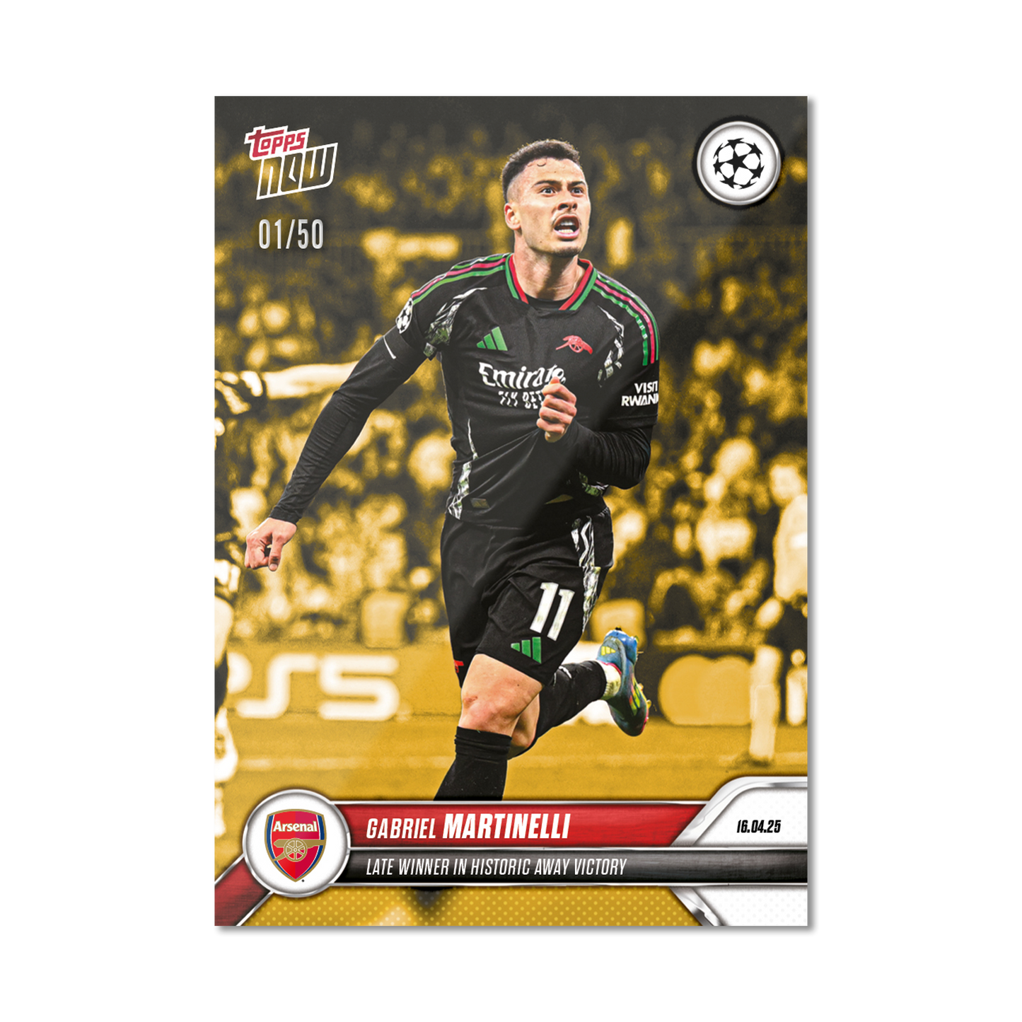 Gabriel Martinelli - 2024-25 UCL Topps NOW® - Card 144 - PR: 590
