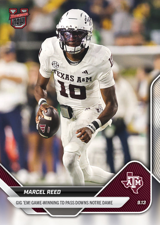 Marcel Reed - 2025-26 Bowman U NOW® Football - Card 14 - LOOK FOR RELICS & AUTO-RELICS - PR: 4457