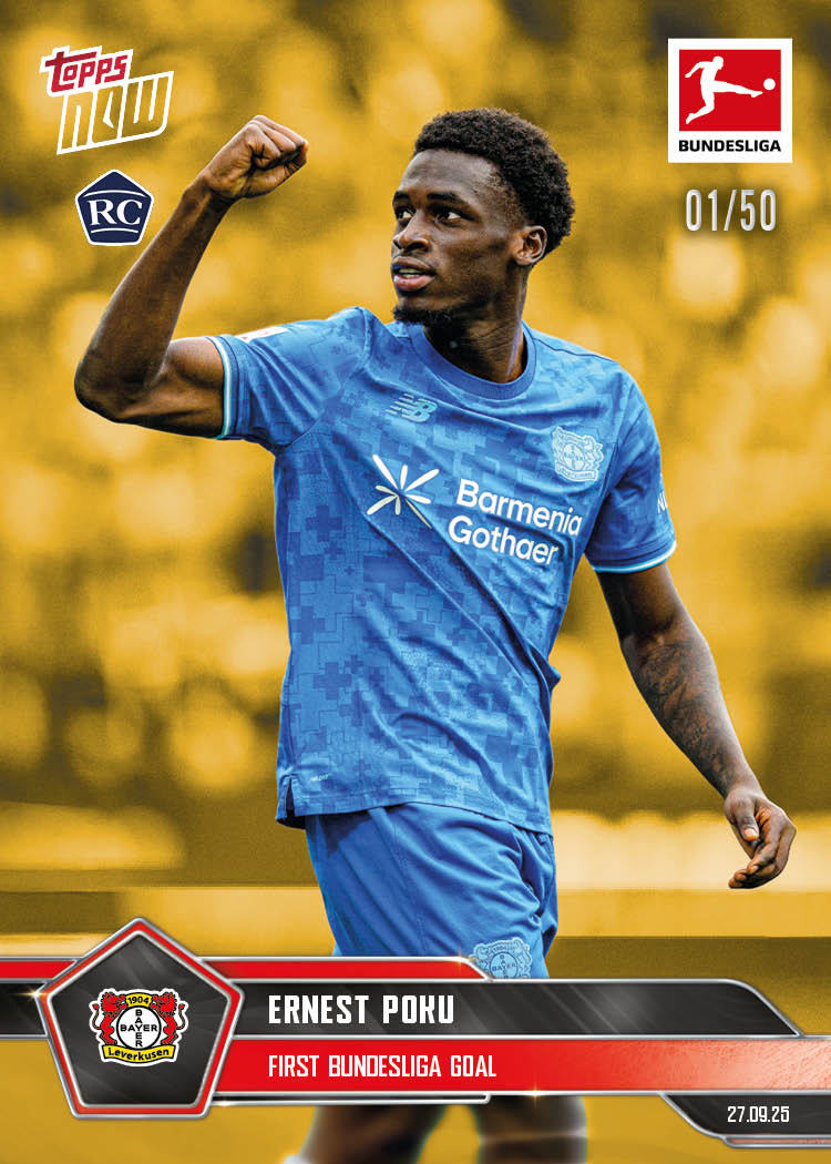 Ernest Poku - 2025-26 Bundesliga Topps NOW® - Card 33 - PR: 303