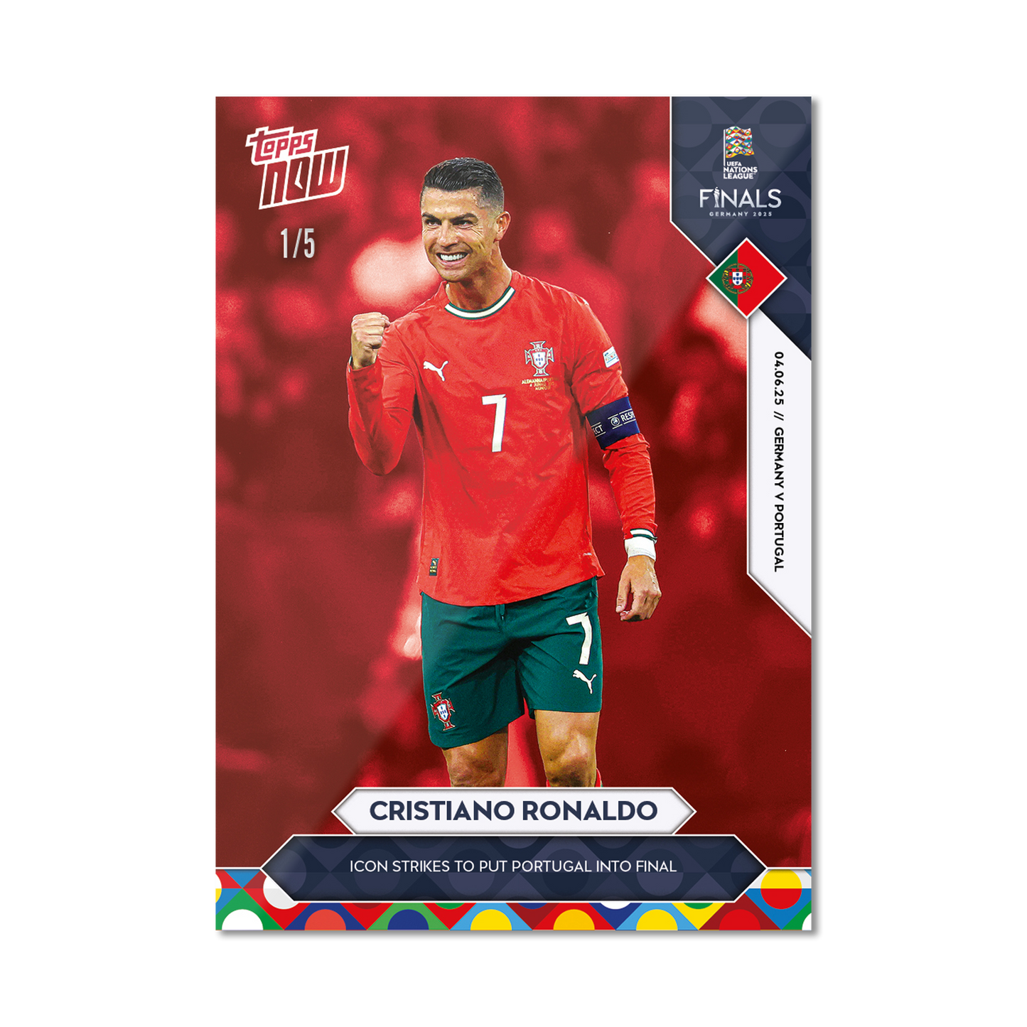 Cristiano Ronaldo - 2025 UEFA Nations League Topps NOW® - Card 1 - PR: 8040