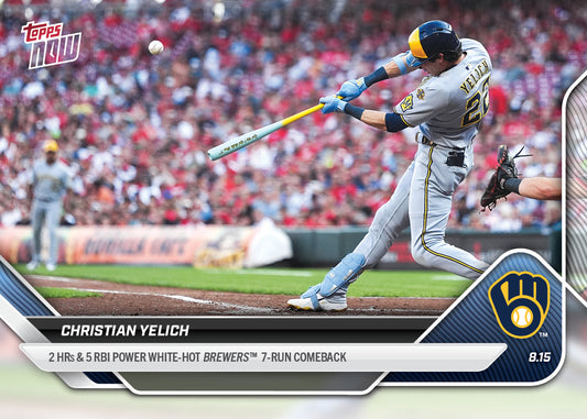 Christian Yelich - 2025 MLB Topps NOW® - Card 557 - PR: 1125
