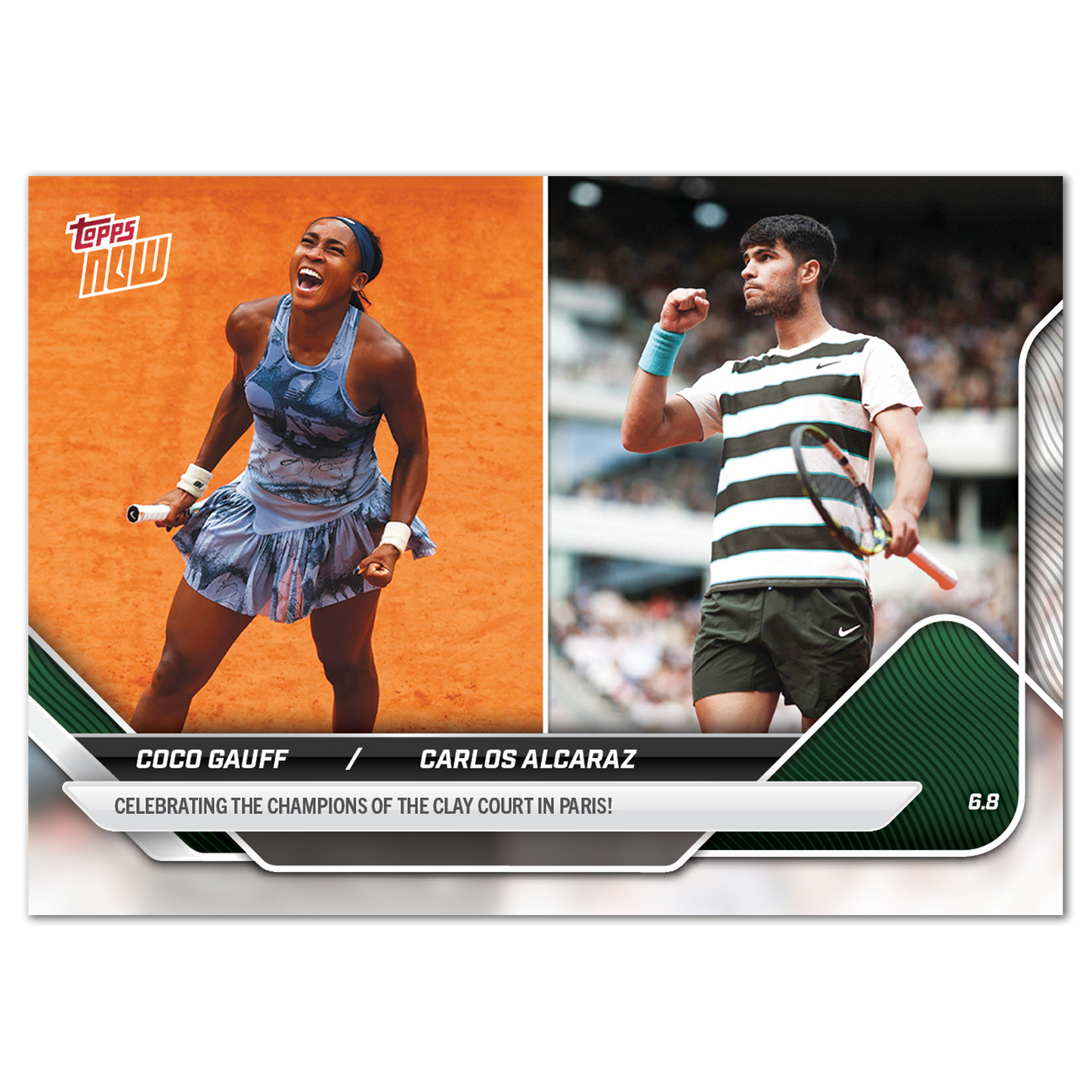 Coco Gauff/Carlos Alcaraz - 2025 Tennis Topps NOW® - Card TGA1 - LOOK FOR DUAL-AUTOS - PR: 4765