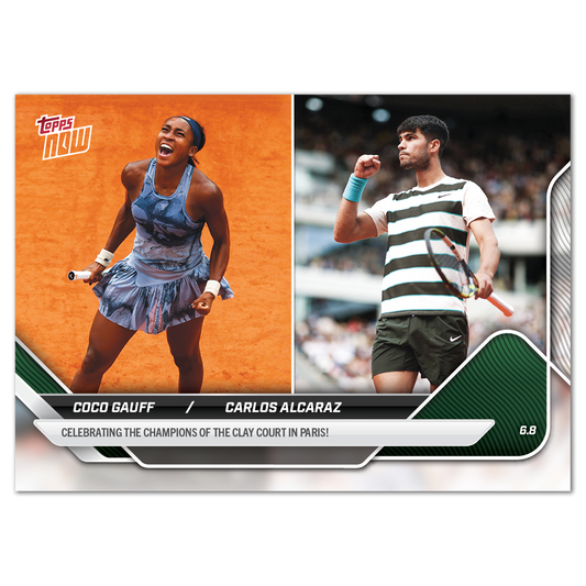 Coco Gauff/Carlos Alcaraz - 2025 Tennis Topps NOW® - Card TGA1 - LOOK FOR DUAL-AUTOS - PR: 4765