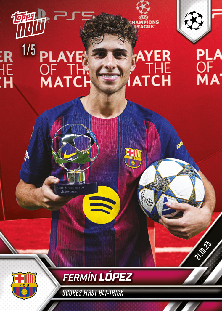 Fermín López - 2025-26 UCL Topps NOW® - Card 32 - PR: 951