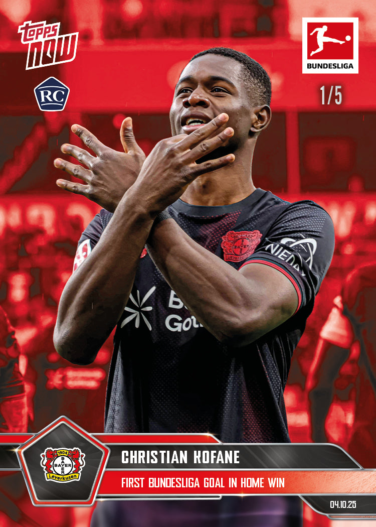 Christian Kofane - 2025-26 Bundesliga Topps NOW® - Card 38 - PR: 387