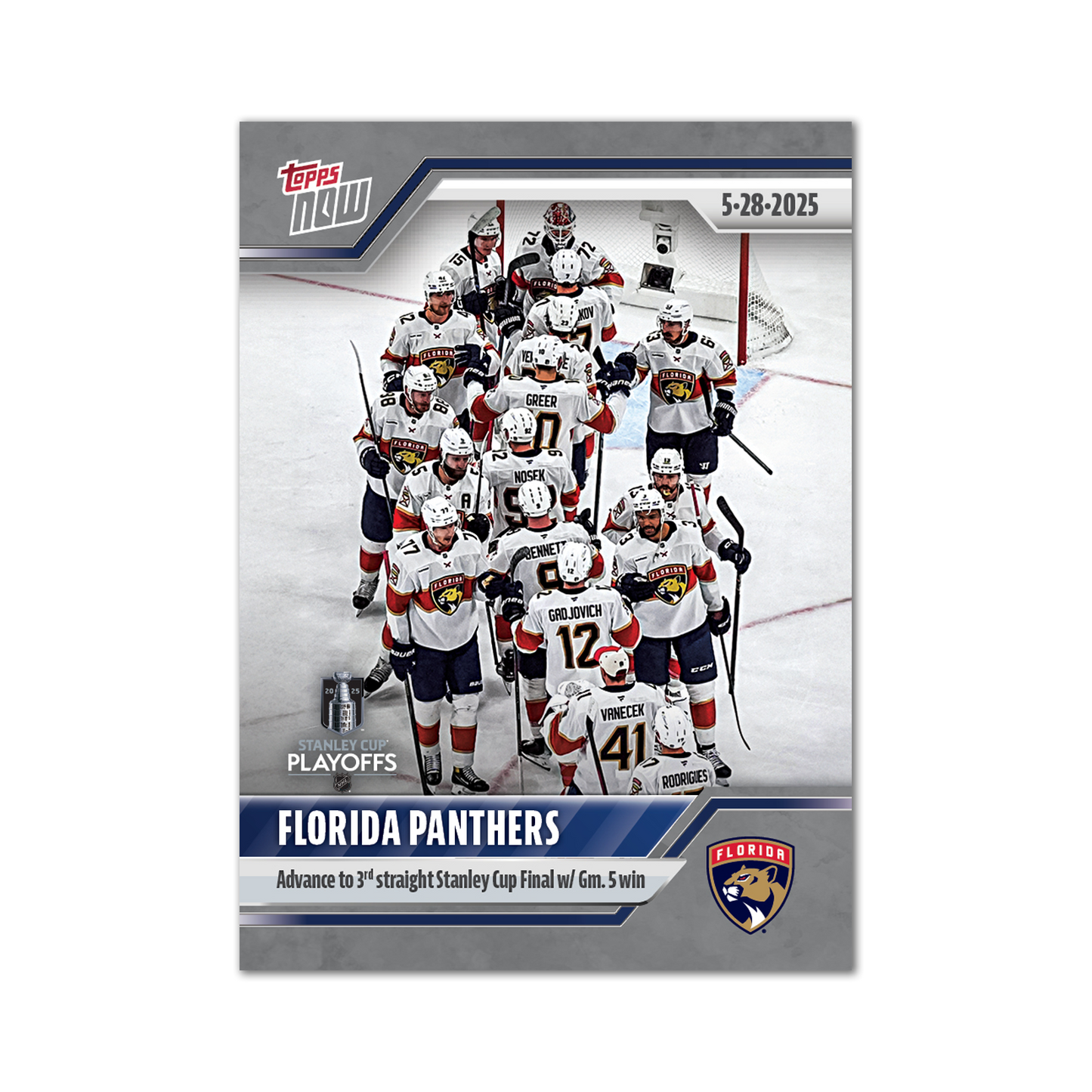 Florida Panthers - 2024-25 NHL Topps NOW® - Sticker # 197 Pack - PR: 200