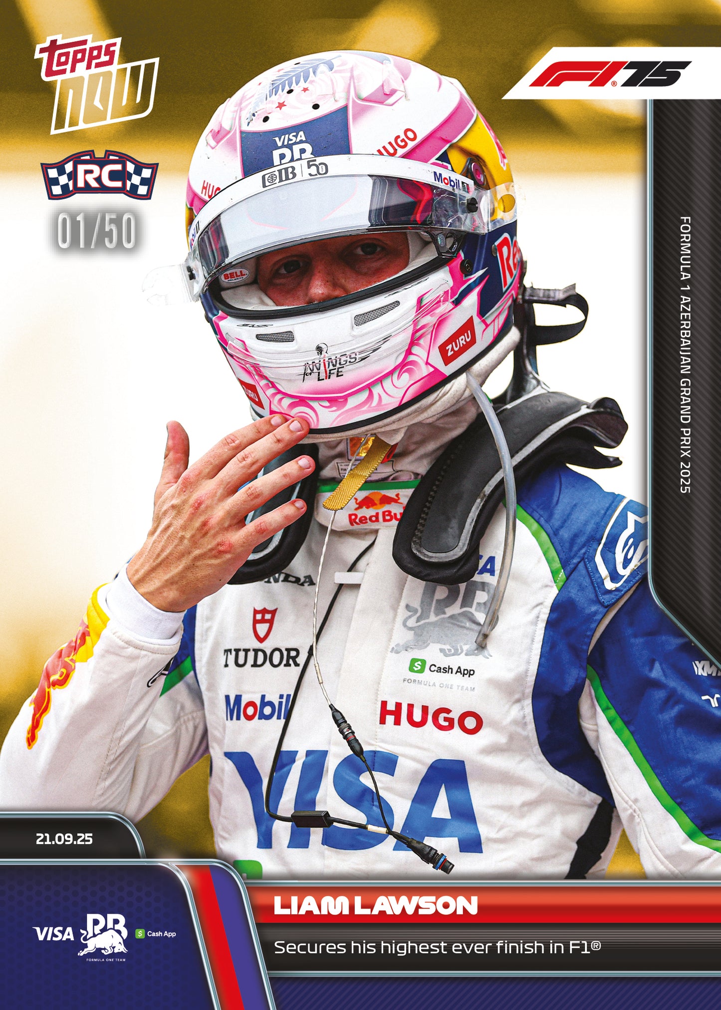 Liam Lawson - 2025 Formula 1® Topps NOW® - Card 65 - PR: 1059