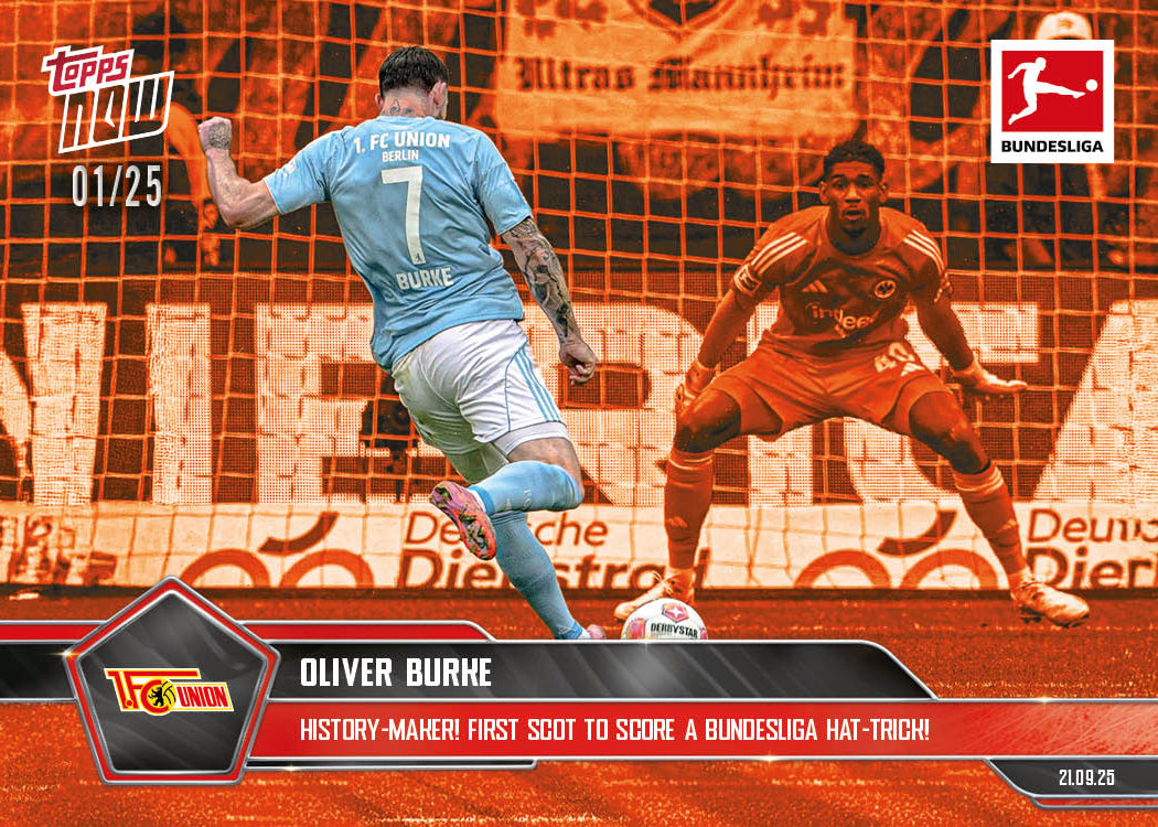 Oliver Burke - 2025-26 Bundesliga Topps NOW® - Card 25 - PR: 106