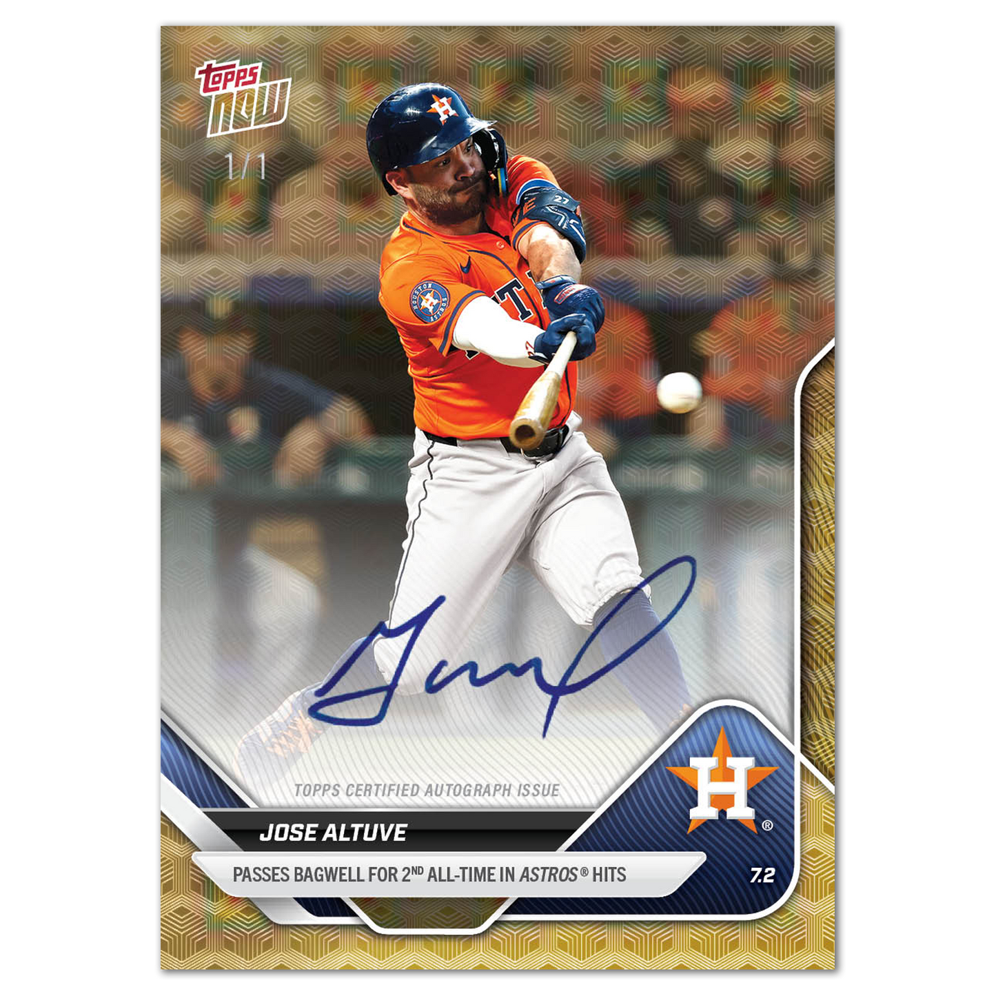 Jose Altuve - 2025 MLB Topps NOW® - Card 372 - LOOK FOR AUTOS - PR: 1633