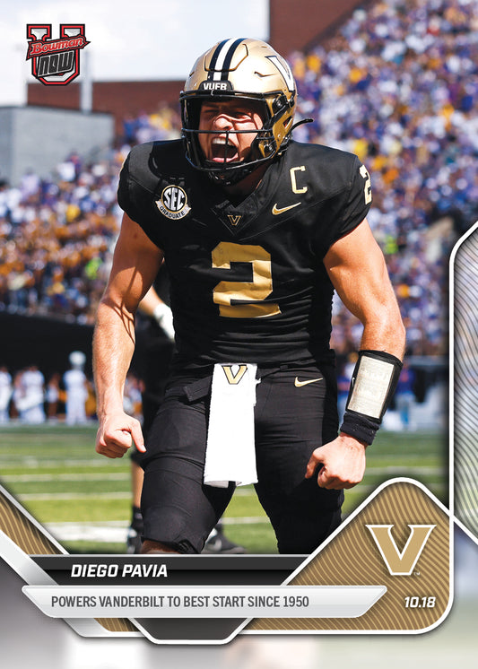 Diego Pavia - 2025-26 Bowman U NOW® Football - Card 31 - PR: 1116