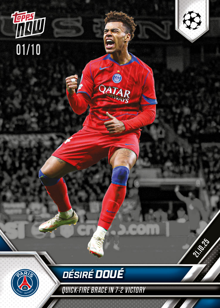 Désiré Doué - 2025-26 UCL Topps NOW® - Card 37 - PR: 446