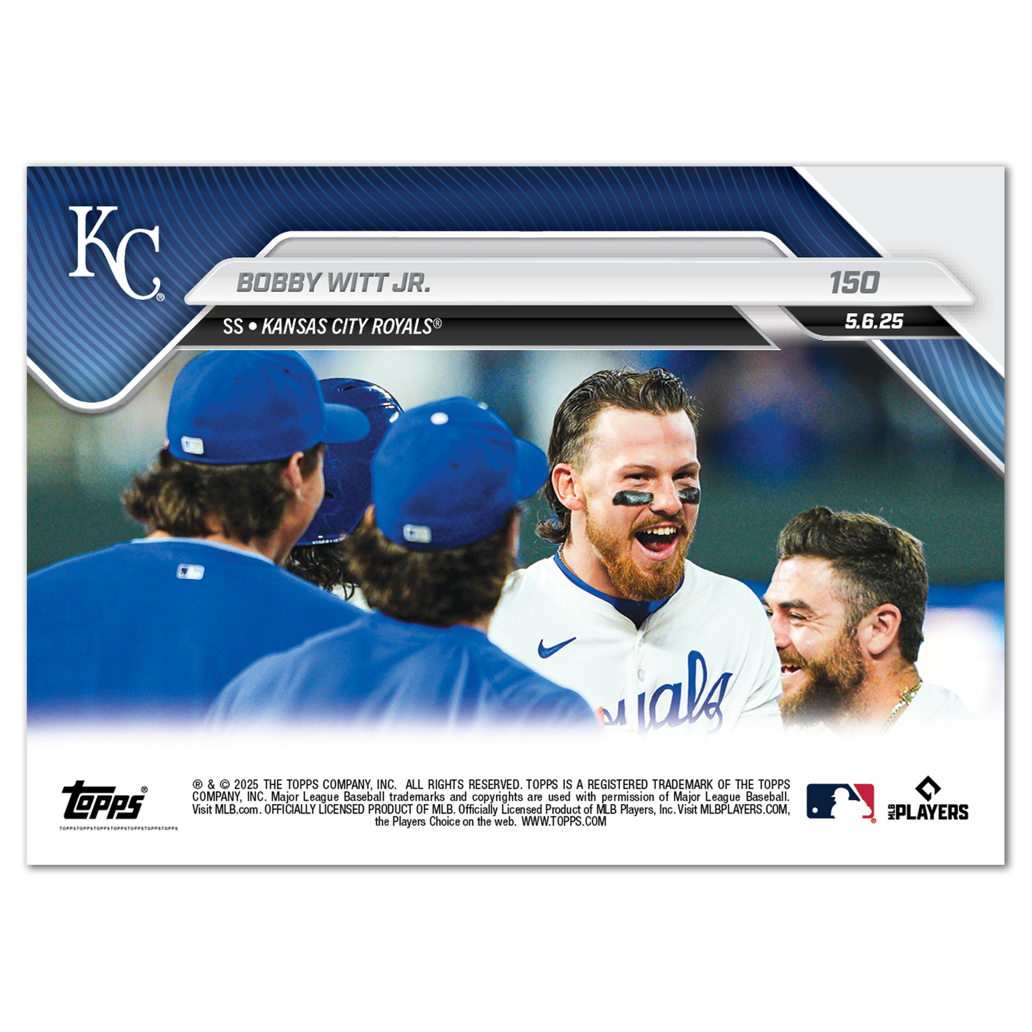 Bobby Witt Jr. - 2025 MLB Topps NOW® - Card 150 - PR: 1030